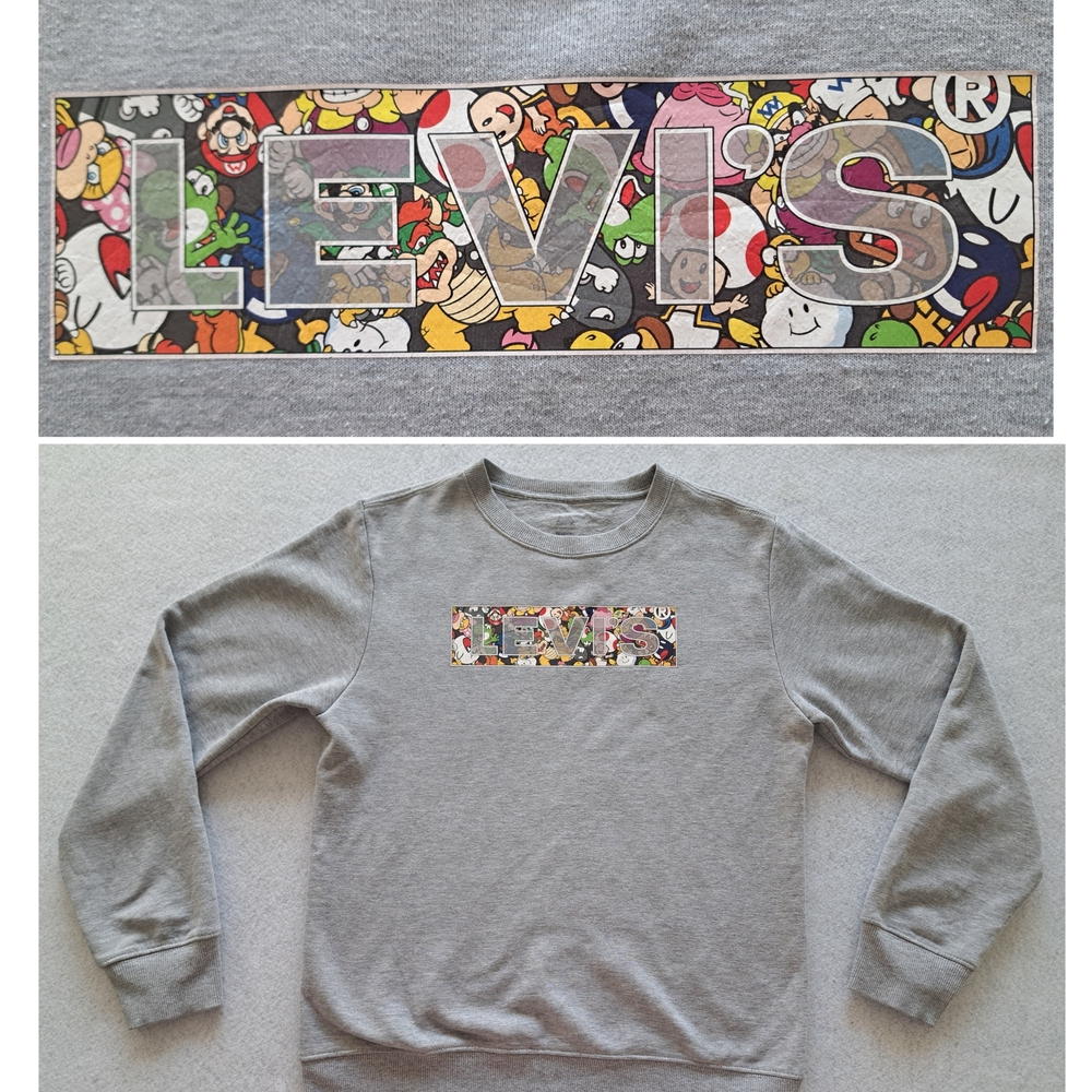 Rare Levi's × Super Mario Grey Sweatshirt with Logo Limited Edition 2020
